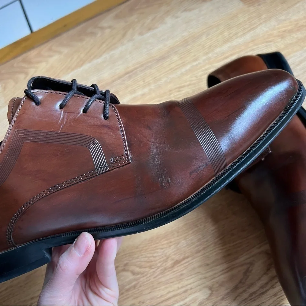 Kenneth Cole Men's Pure Hearted Oxford Business Dress Lace Up Shoes Size 10
